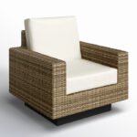 Stephanie Wicker Outdoor Swivel Lounge Chair with Sunbrella Cushions - Image 2
