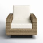 Stephanie Wicker Outdoor Swivel Lounge Chair with Sunbrella Cushions