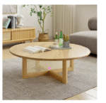 Mistry Cross Legs Japandi Style Coffee Table - Image 2