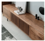 Acrylic Sonama Wood TV Stand with Shelves - Image 2