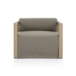 Verley Teak Outdoor Armless Lounge Chair with Cushion - Image 2
