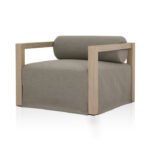Verley Teak Outdoor Armless Lounge Chair with Cushion