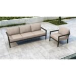 Vivant 83" Wide Outdoor Patio Sofa with Sunbrella Cushions - Image 3