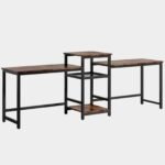 Two Person Desk, 96.9? Double Computer Desk with Storage Shelves - Image 2
