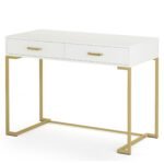 Computer Desk, Modern Writing Desk with Drawers - Image 8