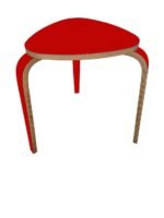 triangular shaped Red Coffee Table for Living Room Wooden chair Home Furniture for Bedroom Kitchen Office - Image 4