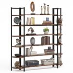 Triple Wide 6-Shelf Bookshelves , 6-Tier Large Etagere Bookcase
