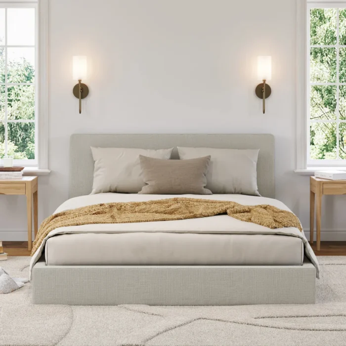 Classic Bed Set: Bed Frame + Headboard | White - Image 6