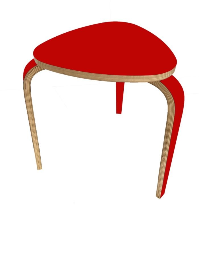 triangular shaped Red Coffee Table for Living Room Wooden chair Home Furniture for Bedroom Kitchen Office - Image 1