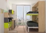 Children's room with folding bunk beds and study area. - Image 2