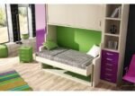 Youth bedroom with horizontal folding bed-table and wardrobe - Image 2