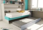 Folding bed with sofa, trundle bed, desk and wardrobe - Image 2