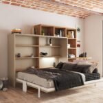 Horizontal folding bed 150 x190 with desk