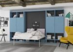 Vertical folding bed 150x190 with higher bed