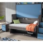 Children's room with folding bed-table-bunk bed