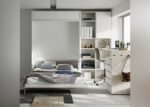 Vertical folding bed measuring 150 x 190 + bookcase and study area. - Image 3