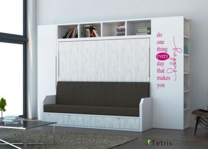 VERSATILE 135 x 190 folding bed with bookcase