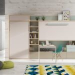 Vertical folding bed plus horizontal folding bed and desk