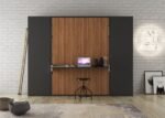 Vertical folding bed 150x190 with desk - Image 3