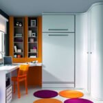 Folding bed + curved corner terminal wardrobe