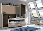 Youth with self-supporting folding compact furniture