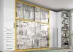 Youth room with horizontal folding bed measuring 135 x 190.