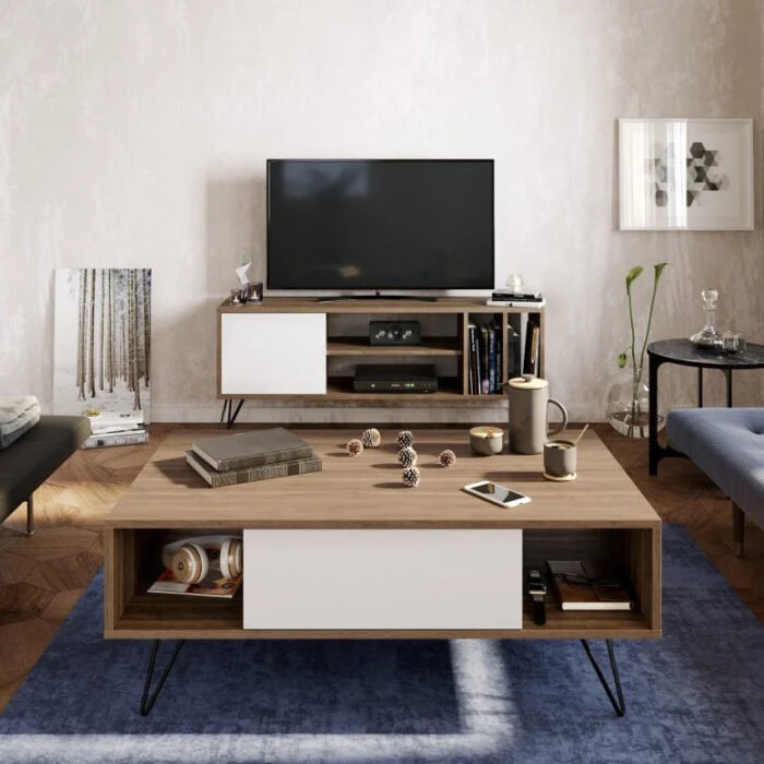 Coffee table set with TV table - high quality MDF wood - OSM-371 - Image 1