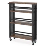 Slim Kitchen Cart, 4-Tier Storage Rolling Cart with Handle - Image 7