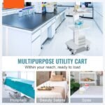 3 Trays Utility Cart 3-Layer Trolley Heavy Duty Lab Dental Rolling Utility Cart with 4 PE Wheels 2 of which can be Locked for Fixing Heavy-Duty with 33Lb Load Capacity - Image 7