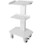 3 Trays Utility Cart 3-Layer Trolley Heavy Duty Lab Dental Rolling Utility Cart with 4 PE Wheels 2 of which can be Locked for Fixing Heavy-Duty with 33Lb Load Capacity - Image 9